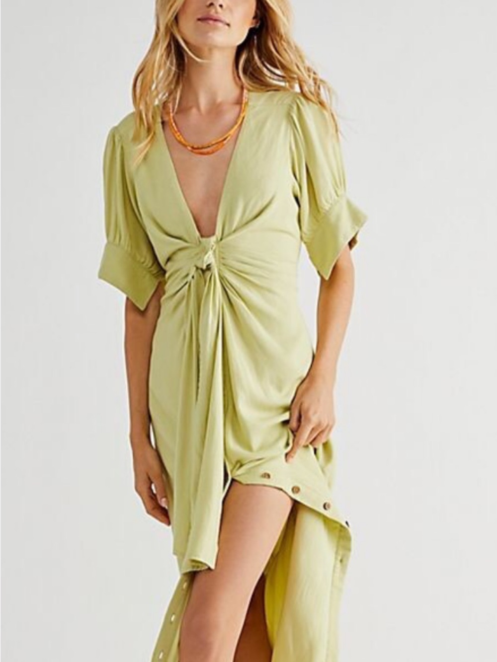 Free People Endless summer dress Light Sage Tie-Front